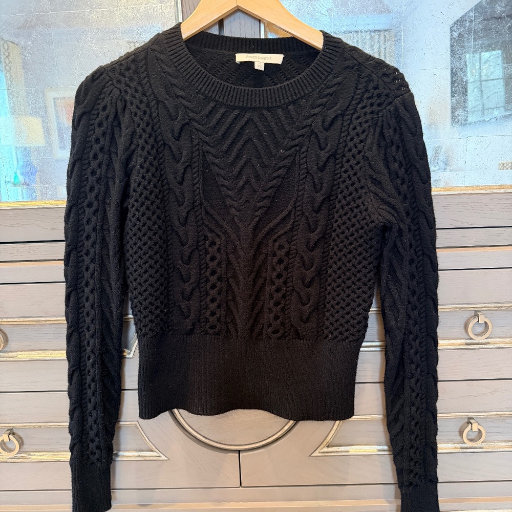Favorite Daughter black Ester Cable knit sweater XS